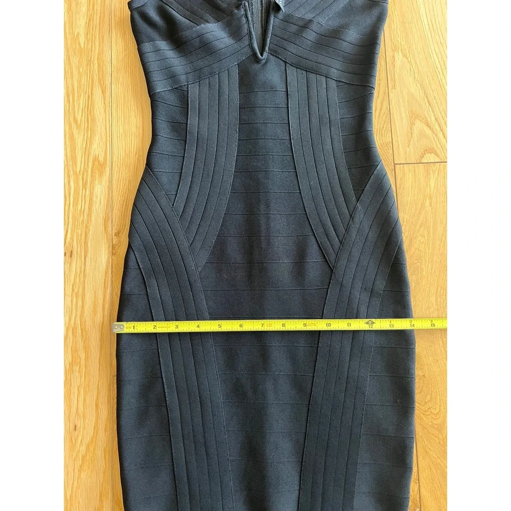 Marciano Kandice Off Shoulder Bandage Bodycon Black Dress Deep V Sz XS